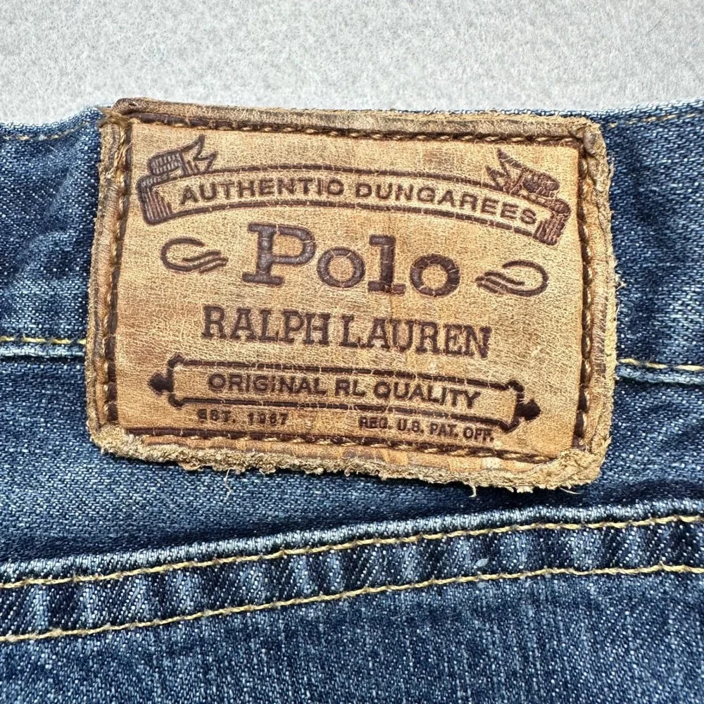 Polo Ralph Lauren Jeans Men 42x32 Blue Authentic Dungarees Straight Leg Denim